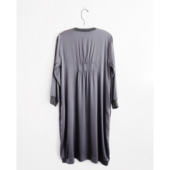 Kristensen du Nord Grey Satin Silk Cocoon Dress L - Picture 2 of 6